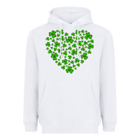 White shamrock heart Heavyweight Hoodie - Artiststas