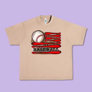 Leopard Baseball Flag Urban Heavy Tee Designed By Jahusdesignshop