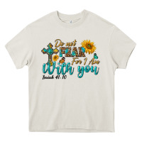 Cream do not fear for i am with you Heavy Core Tee - BundleAndBundleShop