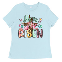 Baby Blue he is risen Ladies Tee - Artiststas