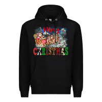 Black Merry Christmas Santa Sleigh Premium Hoodie - FaDigitalArtStudio
