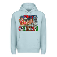 Blue Mist Merry Christmas Santa Sleigh Premium Hoodie - FaDigitalArtStudio