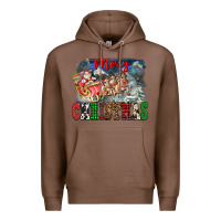 Chestnut Merry Christmas Santa Sleigh Premium Hoodie - FaDigitalArtStudio