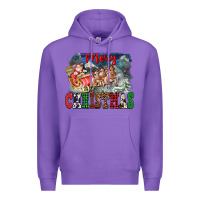 Purple Merry Christmas Santa Sleigh Premium Hoodie - FaDigitalArtStudio