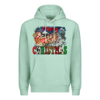 Seafoam Merry Christmas Santa Sleigh Premium Hoodie - FaDigitalArtStudio