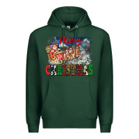 Sports Green Merry Christmas Santa Sleigh Premium Hoodie - FaDigitalArtStudio