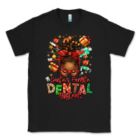Black Santa's Favorite Dental Assistant Afro Messy Bun Classic Tee - texasbilliewilder