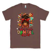 Chestnut Santa's Favorite Dental Assistant Afro Messy Bun Classic Tee - texasbilliewilder
