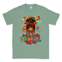 Sage Santa's Favorite Dental Assistant Afro Messy Bun Classic Tee - texasbilliewilder
