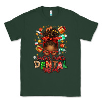 Sports Green Santa's Favorite Dental Assistant Afro Messy Bun Classic Tee - texasbilliewilder