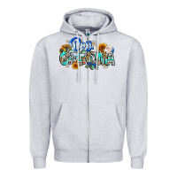 Heather Grey boy grandma Zipper Hoodie - CowhideDigitalArt