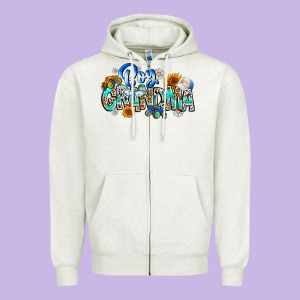 Boy Grandma Zipper Hoodie Designed By Cowhidedigitalart