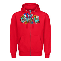 Red boy grandma Zipper Hoodie - CowhideDigitalArt