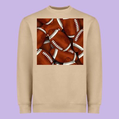 American Football Seamless Pattern Heavyweight Sweatshirt Designed By Bundleandbundleshop