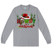 Heather Grey howdy christmas cowboy hat Long Sleeve Tee - CowGirlArtShop