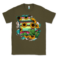 Army Green Missouri Map Sunflower Cactus Serape Classic Tee - RanaPortraitStore
