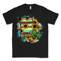 Black Missouri Map Sunflower Cactus Serape Classic Tee - RanaPortraitStore