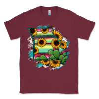 Burgundy Missouri Map Sunflower Cactus Serape Classic Tee - RanaPortraitStore