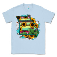 Dusty Blue Missouri Map Sunflower Cactus Serape Classic Tee - RanaPortraitStore