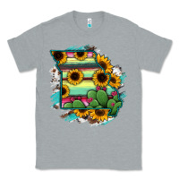 Heather Grey Missouri Map Sunflower Cactus Serape Classic Tee - RanaPortraitStore
