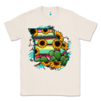 Natural Missouri Map Sunflower Cactus Serape Classic Tee - RanaPortraitStore