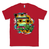 Red Missouri Map Sunflower Cactus Serape Classic Tee - RanaPortraitStore