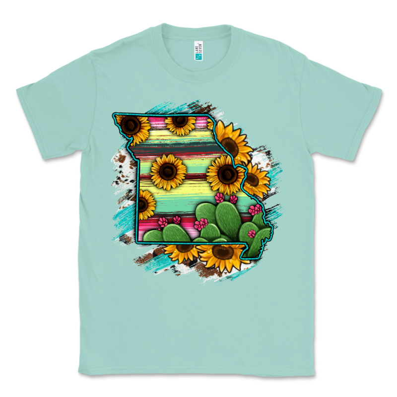 Missouri Map Sunflower Cactus Serape Classic Tee by RanaPortraitStore | Teevron