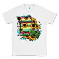 White Missouri Map Sunflower Cactus Serape Classic Tee - RanaPortraitStore