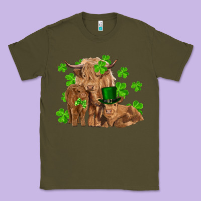 St Patricks Day Cow Family Classic Tee Designed By Ranaportraitstore
