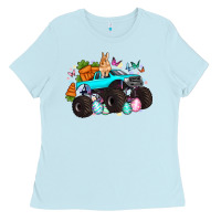 Baby Blue monster truck easter Ladies Tee - Artiststas