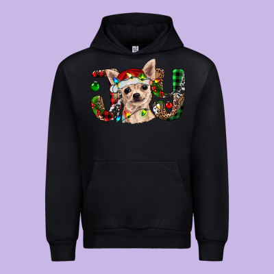 Christmas Chihuahua Joy Urban Hoodie Designed By Barkaloodesign