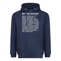 Navy Why I am a Democrat cool political outfit for democrats Long Sleeve Heavyweight Hoodie - lanVoArt