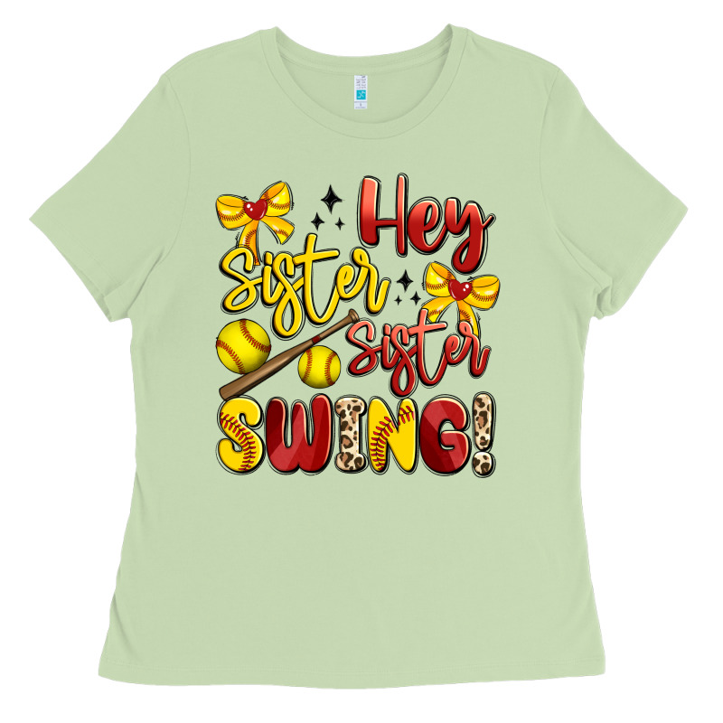 Hey Sister Sister Swing Softball Ladies Tee by Artiststas | Teevron