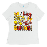 White hey sister sister swing softball Ladies Tee - Artiststas