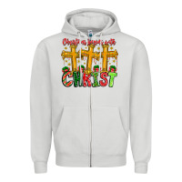 Dove Grey christmas begins with christ Zipper Hoodie - CowhideDigitalArt