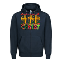 Navy christmas begins with christ Zipper Hoodie - CowhideDigitalArt