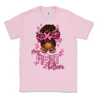 Bubblegum Pink pray fight believe breast cancer afro messy Classic Tee - texasbilliewilder