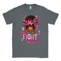 Charcoal Heather pray fight believe breast cancer afro messy Classic Tee - texasbilliewilder