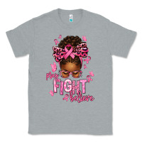 Heather Grey pray fight believe breast cancer afro messy Classic Tee - texasbilliewilder