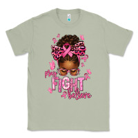 Matcha pray fight believe breast cancer afro messy Classic Tee - texasbilliewilder
