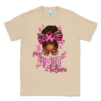 Mushroom pray fight believe breast cancer afro messy Classic Tee - texasbilliewilder