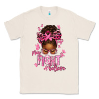 Natural pray fight believe breast cancer afro messy Classic Tee - texasbilliewilder