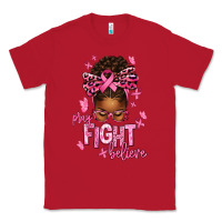 Red pray fight believe breast cancer afro messy Classic Tee - texasbilliewilder