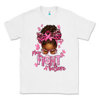 White pray fight believe breast cancer afro messy Classic Tee - texasbilliewilder