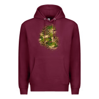 Burgundy camouflage and leopard patch  1 Premium Hoodie - BundleAndBundleShop