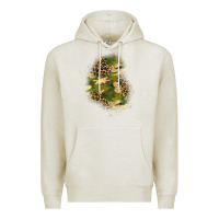 Oatmeal Heather camouflage and leopard patch  1 Premium Hoodie - BundleAndBundleShop