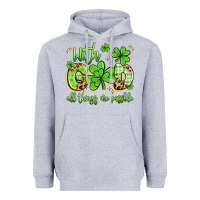 Heather Grey with god all things are possible Heavyweight Hoodie - Artiststas