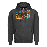 Charcoal Heather be the sunshine Zipper Hoodie - CowhideDigitalArt