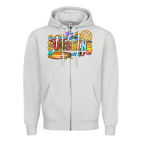 Dove Grey be the sunshine Zipper Hoodie - CowhideDigitalArt