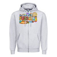 Heather Grey be the sunshine Zipper Hoodie - CowhideDigitalArt